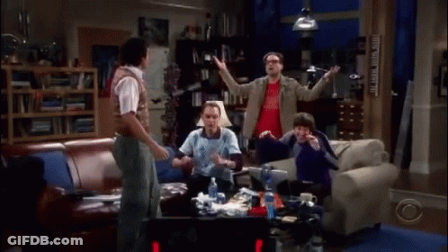 Men Sitting In Living Room Talking GIF