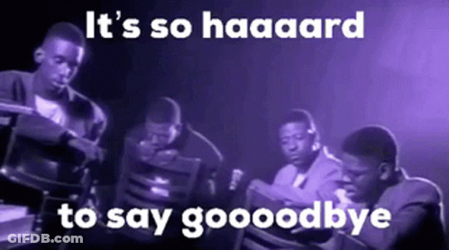 Men Sitting It's So Haaard To Say Goodbye GIF