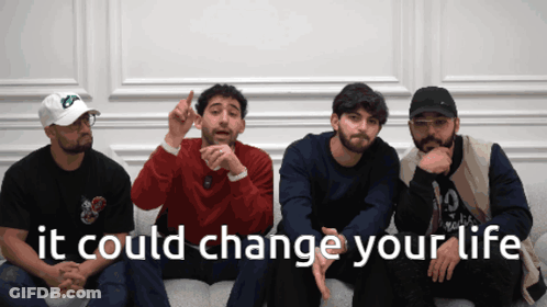 Men Sitting On Couch Saying It Could Change Your Life GIF