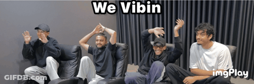 Men Sitting On Couch Saying We Vibin GIF