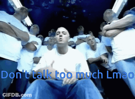 Men Standing Around Man Saying Don't Talk Too Much LMAO GIF