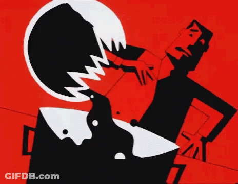 Men Standing In Dark Room With Blood GIF