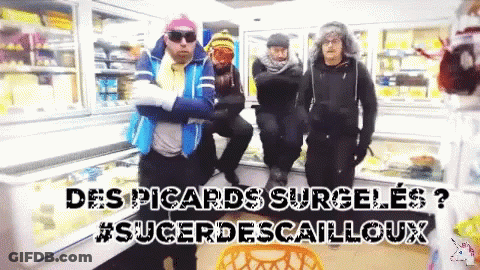 Men Standing In Front Of Freezer Des Picards Surgeles #Sucerdescailloux GIF