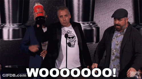 Men Standing In Front Of Microphone Woooooom GIF