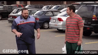 Men Standing In Parking Lot GIF