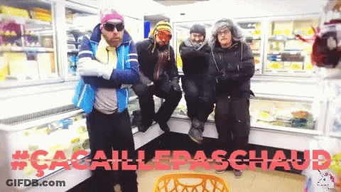 Men Standing In Store With #Cacaillepaschaud GIF