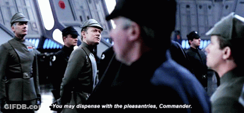 Men Standing One Says You May Dispense With The Pleasantries GIF
