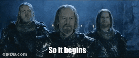 Men Standing Together Saying So It Begins GIF