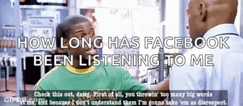 Men Talking How Long Has Facebook Been Listening GIF