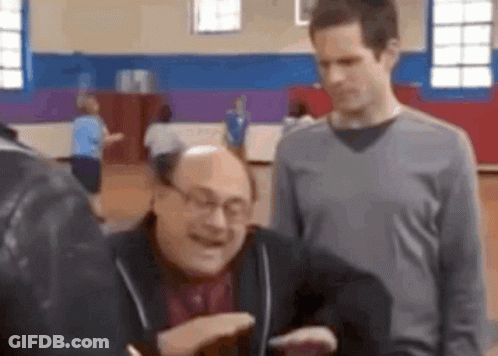 Men Talking In Gym GIF
