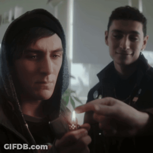 Men Talking In Store GIF