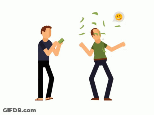 Men Throwing Money At Each Other GIF