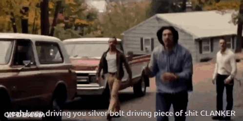 Men Walking Saying Yeah Keep Driving Silver Bolt GIF