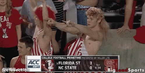 Men Watching Florida Vs NC State Football GIF
