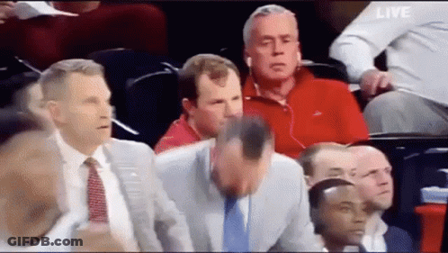 Men Watching Game In Stadium GIF
