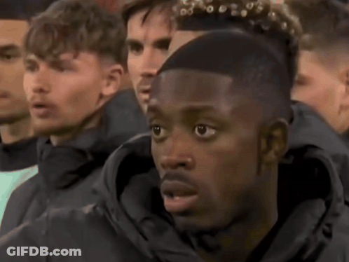 Men Watching Game In Stadium, One With Ponytail GIF