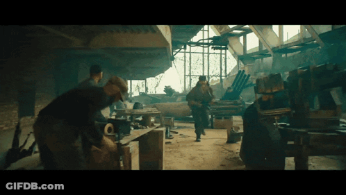 Men Working In Room With Smoke From Ceiling GIF