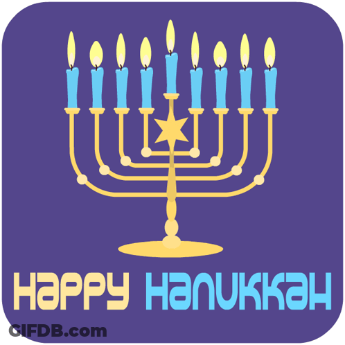 Menorah Saying Happy Hanukkah GIF