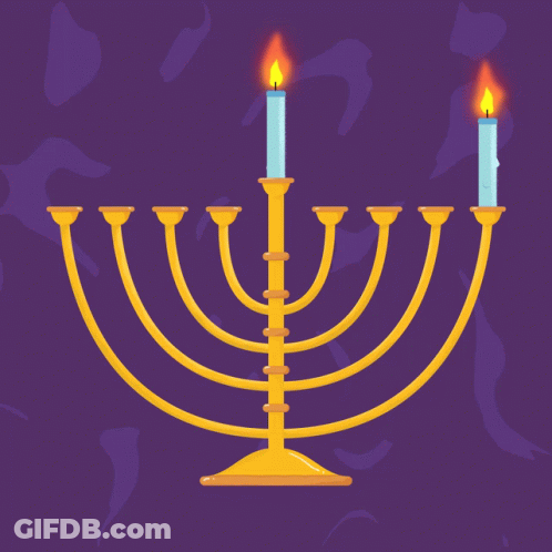 Menorah With Four Lit Candles GIF