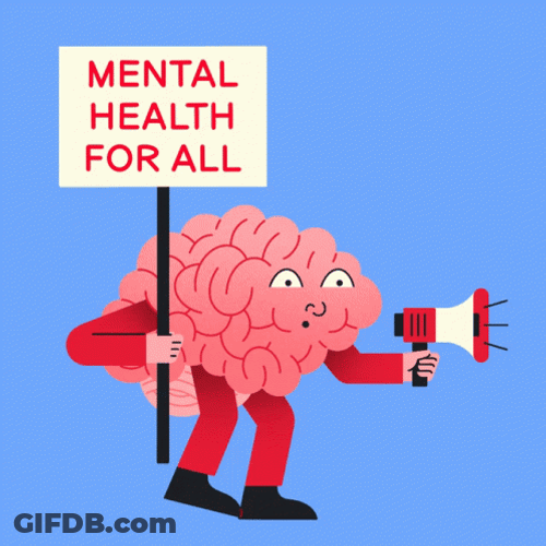 Mental Health For All Brain Megaphone GIF