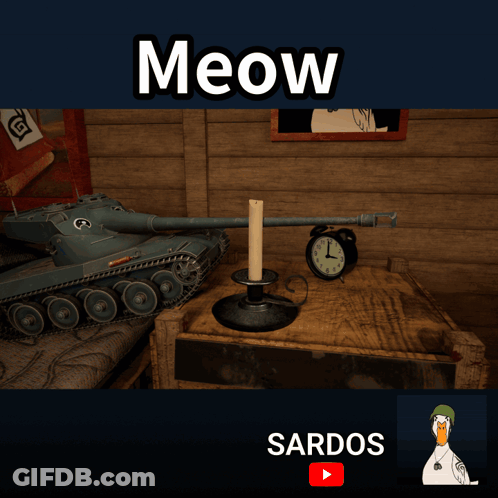 Meow Video Game Tank And Clock GIF