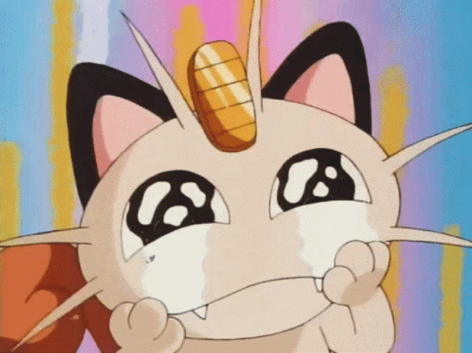 Meowth Pokemon Happy Tears GIF