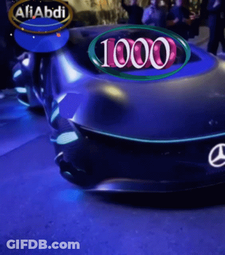 Mercedes With Number 1000 On Front GIF