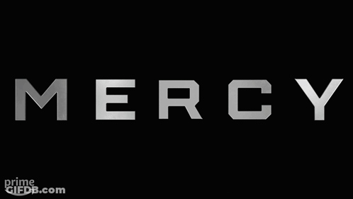 Mercy In White On Black Background GIF