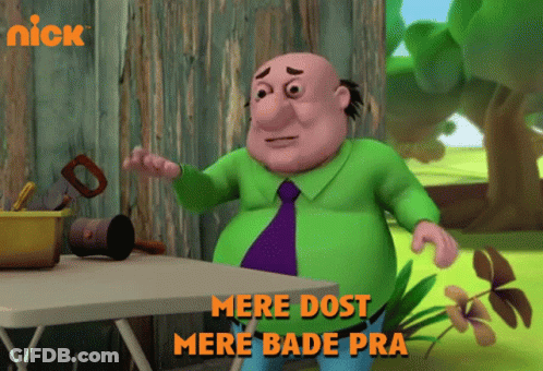 Mere Dost Mere Bade Pra Cartoon Character GIF