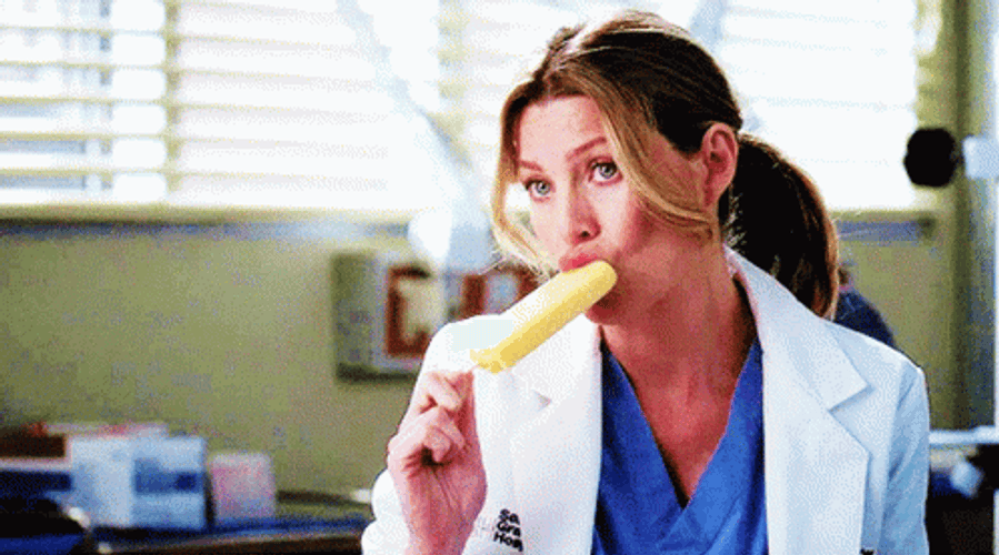 Meredith Grey Eating Little Girl Popsicle GIF