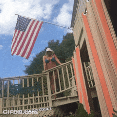 Merica Murica Flag And A Girl In Bikini GIF