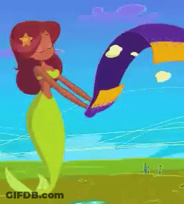 Mermaid Holding Rainbow GIF