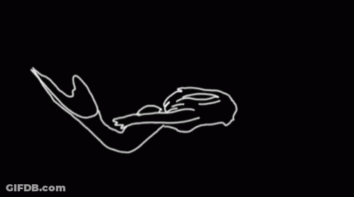 Mermaid Laying On Back On Black Background GIF