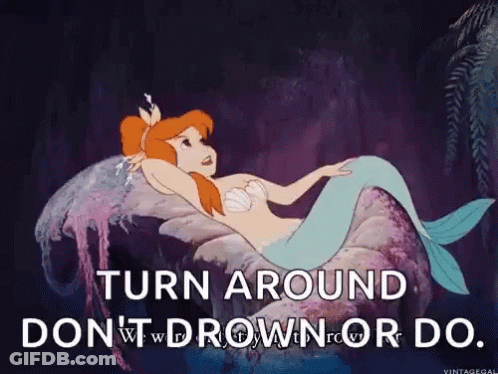 Mermaid Laying On Rock Turn Around Don't Drown Or Do GIF