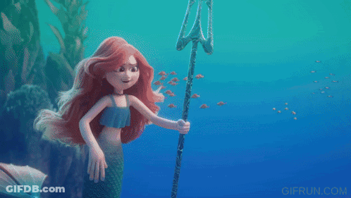 Mermaid Playing Flute GIF