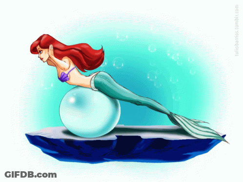 Mermaid Sitting On Pearl Tullosbaker.com GIF