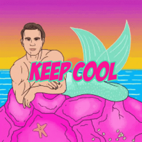 Merman Staying Cool On The Rock GIF