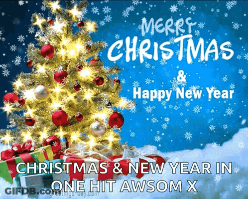 Merry Christmas And Happy New Year Card GIF