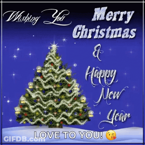 Merry Christmas And Happy New Year Card GIF