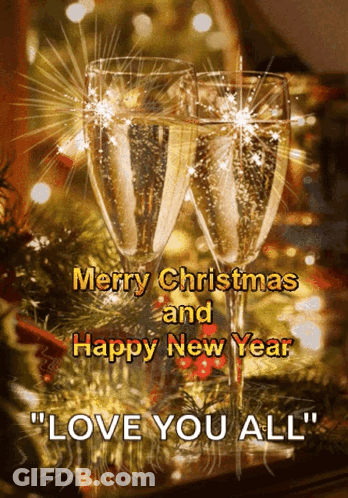 Merry Christmas And Happy New Year Card GIF