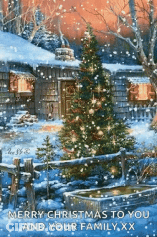 Merry Christmas Animated Christmas Snow GIF