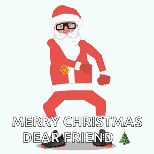 Merry Christmas Animated Dancing Santa Clause GIF