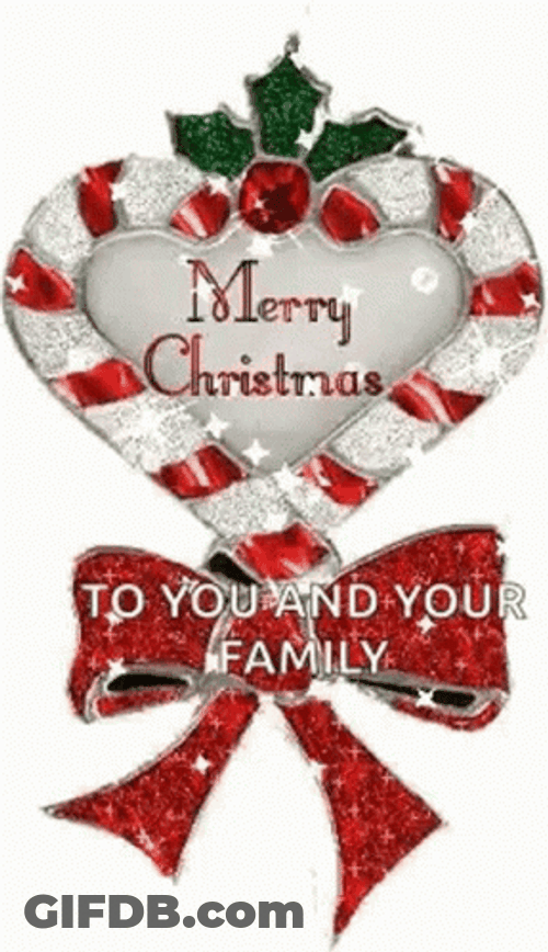 Merry Christmas Animated Heart Design GIF