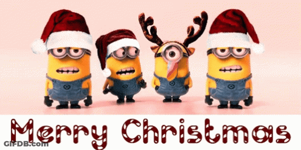 Merry Christmas Animated Minions GIF