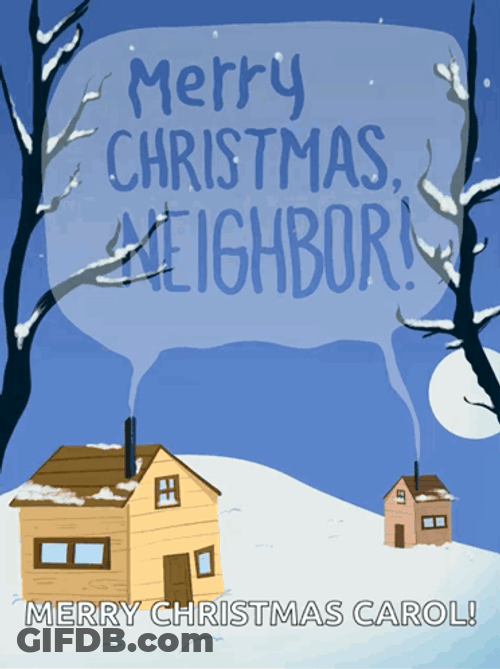 Merry Christmas Animated Neighbor GIF