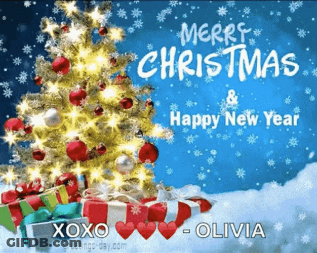 Merry Christmas Animated Snow Xmas GIF