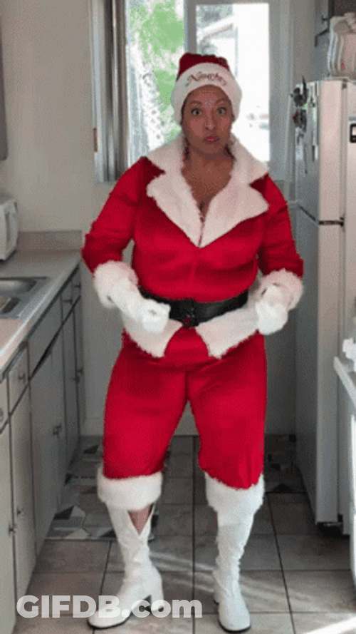 Merry Christmas Black Santa Dancing Holly Logan GIF