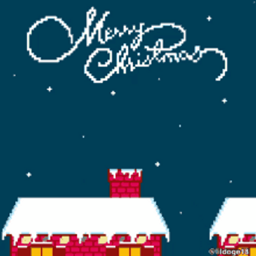 Merry Christmas Black Santa Jumping House To House GIF