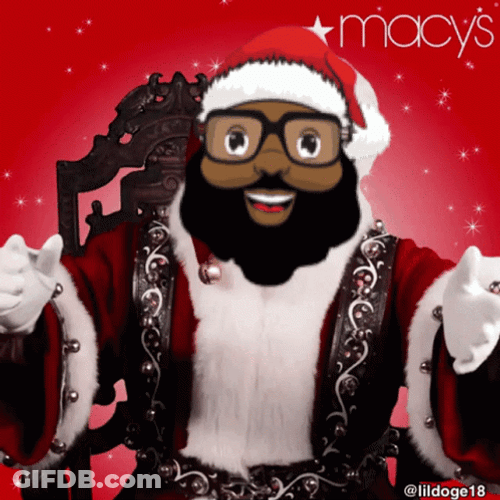 Merry Christmas Black Santa Laughing Edited Head GIF