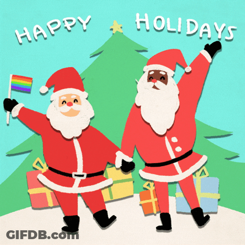 Merry Christmas Black Santa Waving Hand GIF